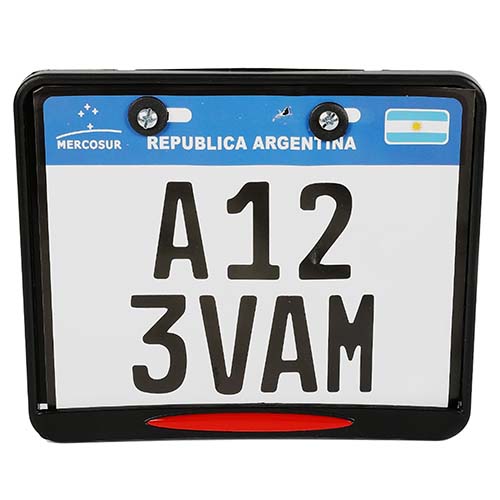 PORTAPATENTE MERCOSUR C/OJO DE GATO (C/KIT DE INSTALACION) PLASTICA VC (1035)