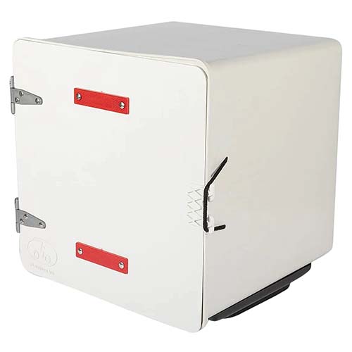 CAJA PARA DELIVERY 41X41X41 C/BASE EXTRAIBLE C/1 ESTANTE BLANCA PLASTICA VC (1097B)