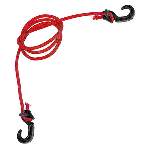 TENSOR ELASTICO /ZUNCHO /LINGA DE 1,50 MTS. ROJO C/GANCHOS PLAST. REG. PLASTICA VC (845R)