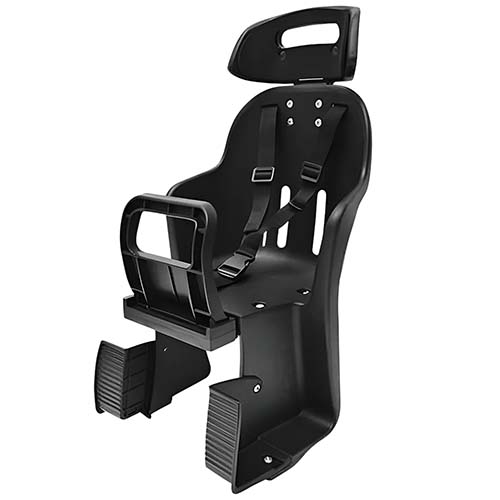 SILLA DE NIÑOS TRAS P/BICI C/APOY.CAB./PROTEC. PIES/APOY. MAN/OJO DE GATO. COL NEGRA PLASTICA VC (998)