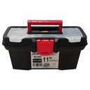 CAJA HERRAMIENTAS MULTIUSO 11" 29,5X20,5X14,5 COLOR NEGRO C/BANDEJA DIVISORA PLASTICA VC (1040)