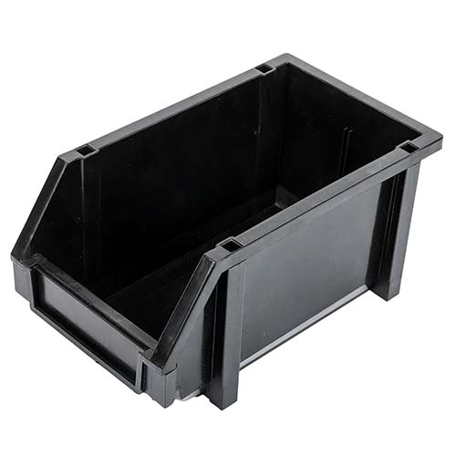 CAJON PLASTICO M 340X200X155MM P/ ARMAR ESTANTERIA NEGRO PLASTICA VC (785)