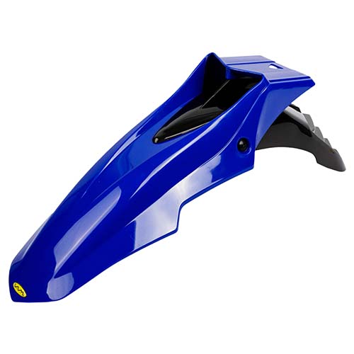 GUARDABARRO DELANTERO SUPERMOTO COMPLETO (2 PARTES) COLORES NEGRO/AZUL PLASTICA VC (722A)