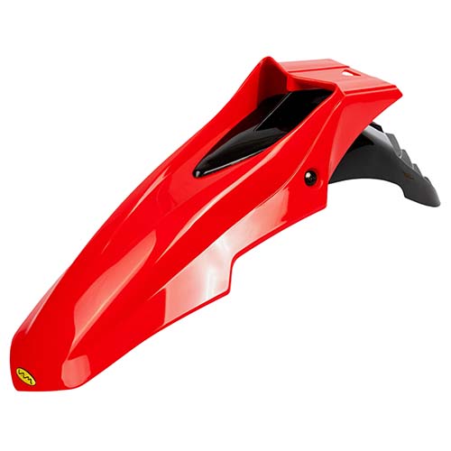 GUARDABARRO DELANTERO SUPERMOTO COMPLETO (2 PARTES) COLORES ROJO/NEGRO PLASTICA VC (722R)