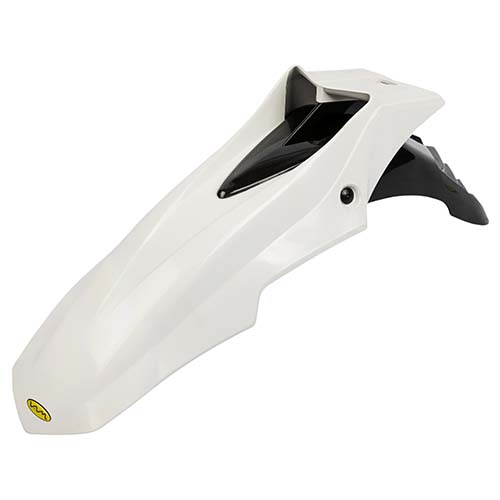 GUARDABARRO DELANTERO SUPERMOTO COMPLETO (2 PARTES) COLORES BLANCO/NEGRO PLASTICA VC (722B)