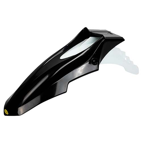GUARDABARRO DELANTERO SUPERMOTO COMPLETO (2 PARTES) COLORES NEGRO/BLANCO PLASTICA VC (711N)