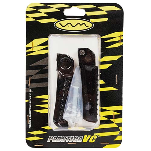 PEDALIN TRASERO RACING TEAM ALUMINIO MACIZO NEGRO UNI. Ø8 JGO. PLASTICA VC (1034)