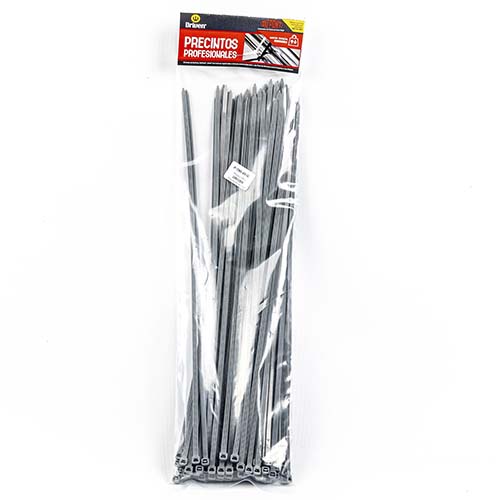 PRECINTO BOLSA X 100UN. 390MMX4,8MM GRIS DRIVEN (P-390-48-G)