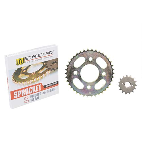 CORONA Y PIÑON HONDA CG125/ZANELLA RX150 (38) DORADA STD