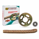 KIT TRANSMISION MOTOMEL CUSTOM 200 / CG150 S2 / HJ125 (40/15) C/CAD. DOR. STD