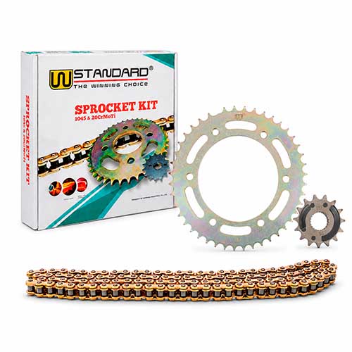 KIT TRANSMISION YAMAHA YBR250 (45/15) C/CAD. DOR. STD