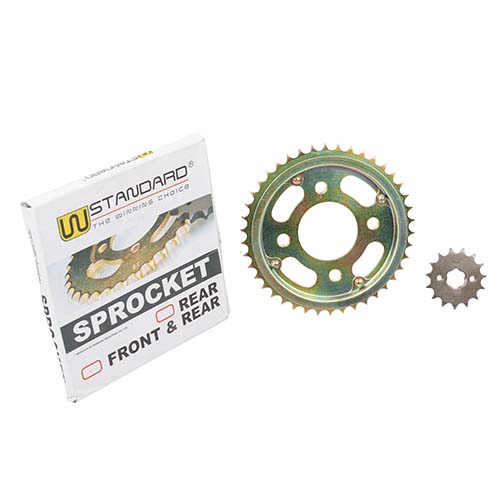 CORONA Y PIÑON HONDA CB150 INVICTA (42/15) DORADA STD