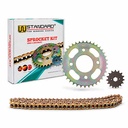 KIT TRANSMISION MOTARD / SUPERMOTARD 250 (37/17) 428H-134L C/CAD. DOR. STD