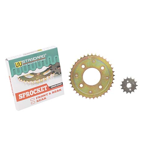 CORONA Y PIÑON HONDA WAVE 110 S (2017-2025) (37/14) PASO 428 DORADA STD