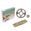 KIT TRANSMISION BAJAJ ROUSER NS160 CON DISCO DE FRENO DELANTERO Y ZAPATA TRASERA 428-134L (45T/15T) C/CAD. DOR. STD