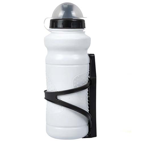 CARAMAÑOLA BLANCA SPORTS 600CC CON TAPA CUBRE PICO Y SOPORTE NEGRO PLASTICA VC (1072B)