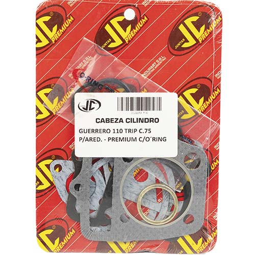 JUNTA TAPA DE CILINDRO GUERRERO 110 TRIP CADENA 75 PASO ACEITE REDONDO PREM. C/ORING JC (21153P/O)