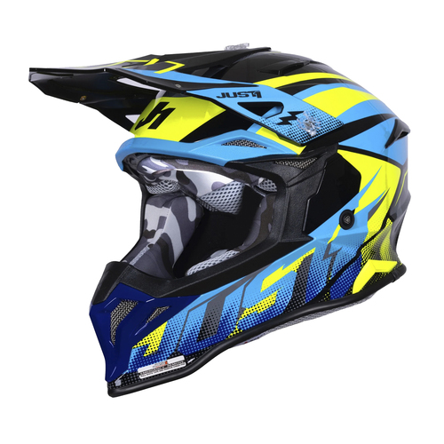 CASCO JUST1 J39 REVO BLUE FLUO YELLOW BLACK GLOSS XXL