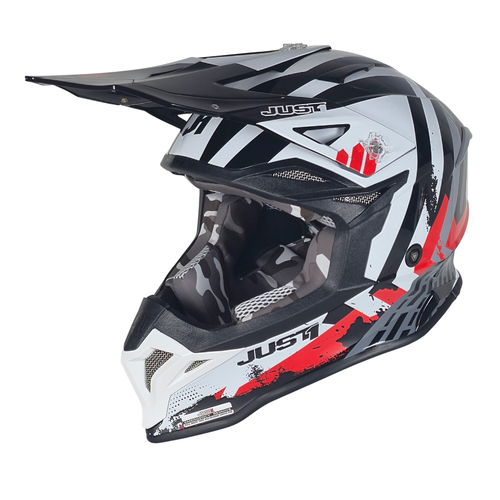 CASCO JUST1 J39 MARSHALL WHITE/RED/BLACK GLOSS L