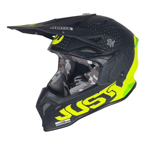 CASCO JUST1 J39 XENO FLUO YELLOW/BLACK MATT S