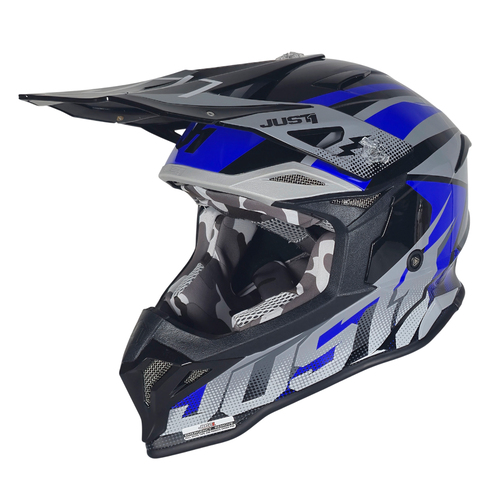CASCO JUST1 J39 REVO GREY/BLUE/BLACK GLOSS L
