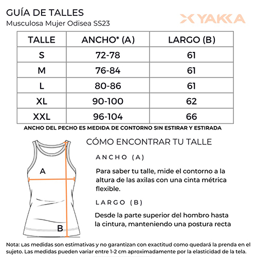 MUSCULOSA DRIFIT MUJER ODISEA BLANCA TALLE XXL YAKKA (4000)