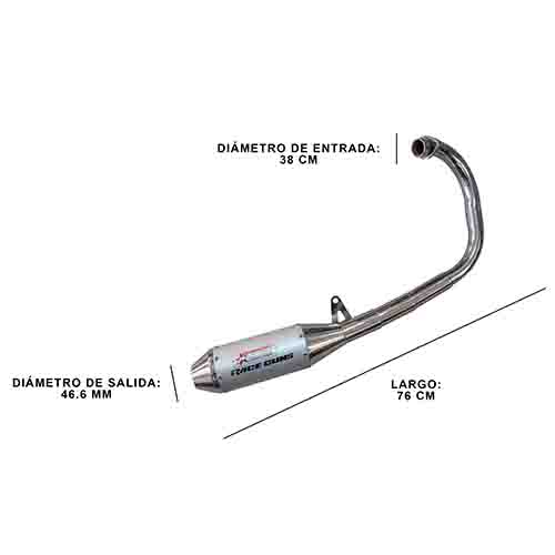 ESCAPE MOTO 250 ST2 HONDA TWISTER +290 CROMO SILEN ALUMINIO RACING/COMP PAOLUCCI (EM250TW-23-R+290G