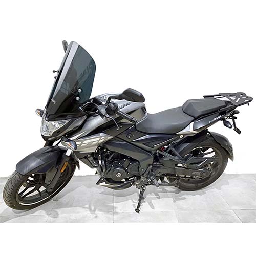 PARABRISA BAJAJ ROUSER NS200 (NEGRO) CON SOPORTES 3MM MTC