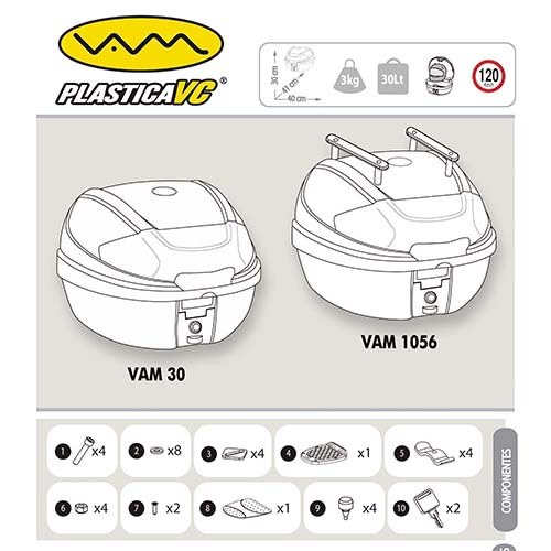 BAUL PORTA OBJETOS VAM30 BLANCO 410X300X400 BASE DESMONTABLE REFLECT. TRAS. FUME PLASTICA VC (953)