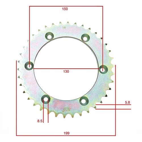 KIT TRANSMISION HONDA XR250 TORNADO C/CAD. DOR. C/ORING 520H-104L (38/13) STD