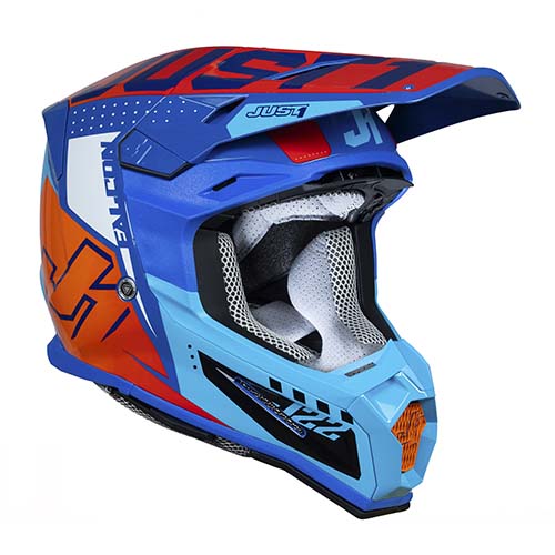 CASCO J22F FIBRA DE VIDRIO FALCON ORANGE/BLUE MATT XL JUST1