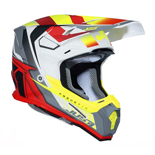 CASCO J22F FIBRA DE VIDRIO FRENETIK FIRE FLUO YELLOW/RED/WHITE MATT M JUST1