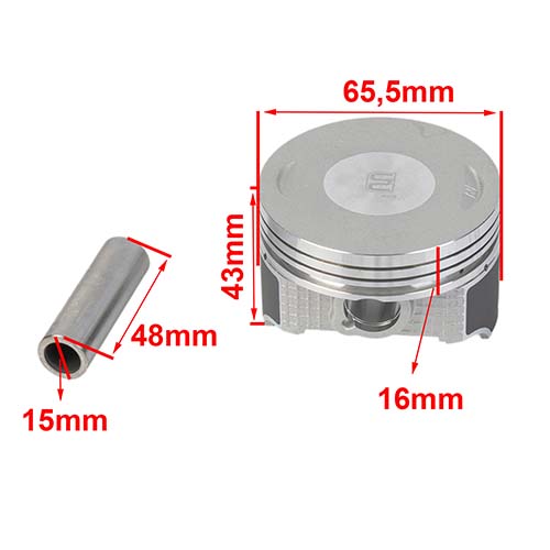 KIT PISTON MOTOMEL XMM 250/SR 200/GILERA VC200/SKUA250 65.5mm (STD) STD