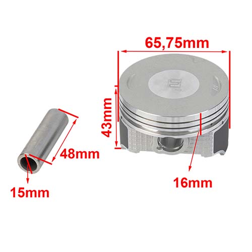 KIT PISTON MOTOMEL XMM 250/SR 200/GILERA VC200/SKUA250 65.5mm (0.25) STD