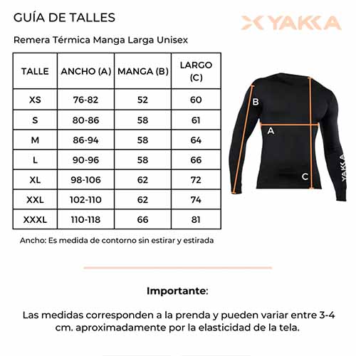 REMERA TERMICA MANGA LARGA BLANCA M YAKKA (1012)