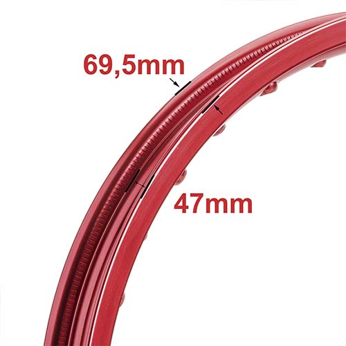 ARO DE LLANTA ALUMINIO 6063 (ROJO 36A) 185X19 STD