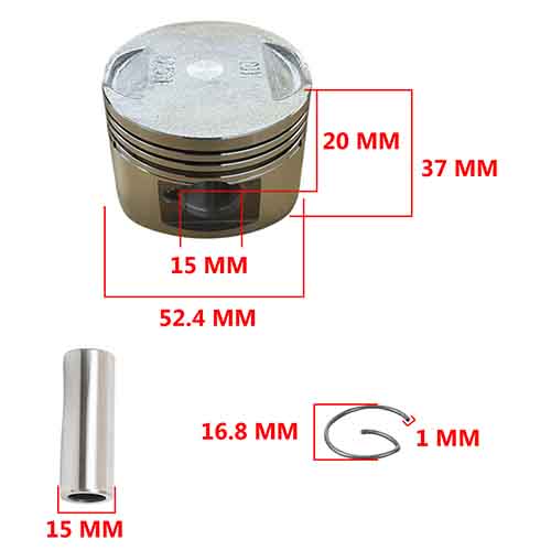 KIT PISTON HONDA ELITE 125 20072017 (52.4mm) (STD) STD