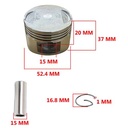 KIT PISTON HONDA ELITE 125 20072017 (52.4mm) (1.00) STD