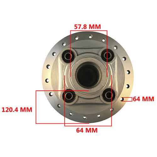 MAZA TRASERA HONDA CG TITAN 2000 C/RULEMAN RETEN Y BUJES STD