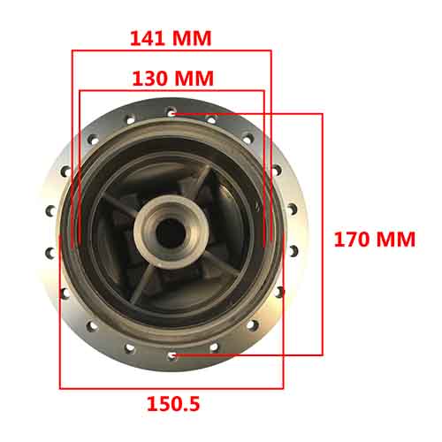 MAZA TRASERA HONDA CG TITAN 2000 C/RULEMAN RETEN Y BUJES STD