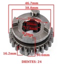 ENGRANAJE 4° VEL. S/PRIMARIO Z-24 MONDIAL 254 HD -A (MODELO NUEVO) (+02) (4T) CREUSO (7407-000)