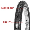 CUBIERTA HORNG FORTUNE 250X17 PISTA REF 4PR F920