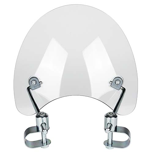 PARABRISAS TRANSPARENTE UNIVERSAL FARO REDONDO CON SOPORTES RETRO SPIRIT MTC (NAC)