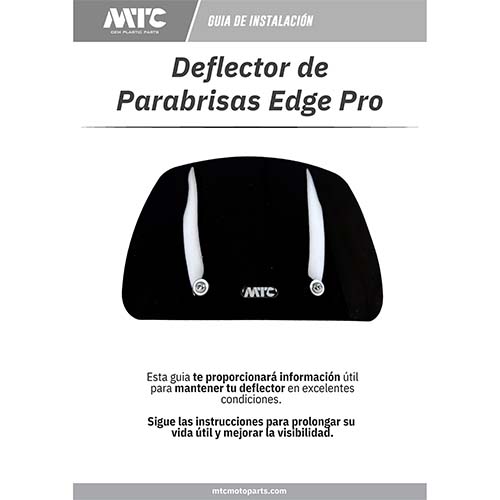 DEFLECTOR DE PARABRISAS TRANSPARENTE UNIVERSAL CON SOPORTE EDGE PRO MTC (NAC)