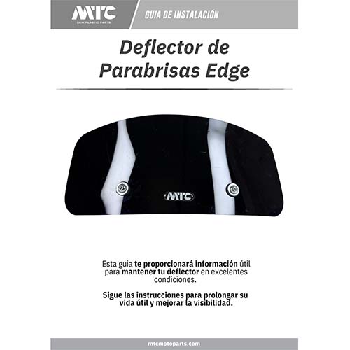DEFLECTOR DE PARABRISAS TRANSPARENTE UNIVERSAL CON SOPORTE EDGE MTC (NAC)