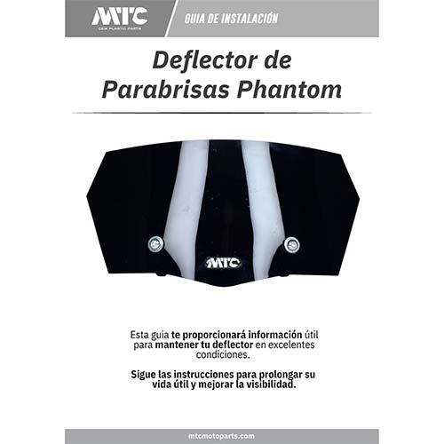 DEFLECTOR DE PARABRISAS NEGRO UNIVERSAL CON SOPORTE PHANTOM MTC (NAC)