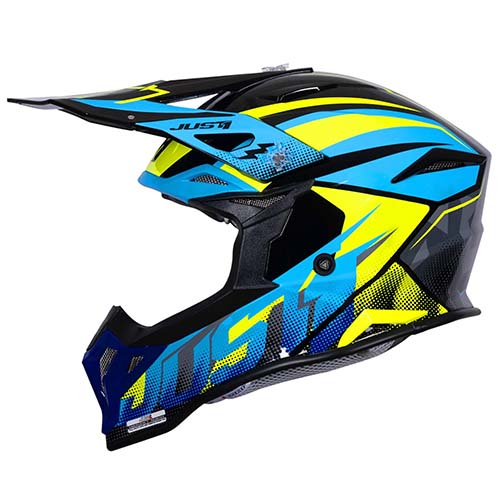 CASCO JUST1 J39 REVO BLUE FLUO YELLOW BLACK GLOSS XL