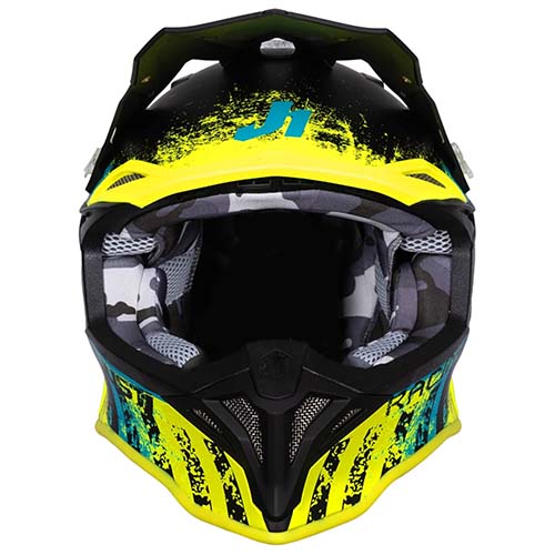 CASCO JUST1 J39 STORM BLUE FLUO YELLOW BLACK XXL
