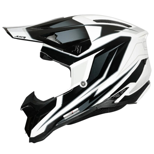 CASCO JUST1 J40 SPEED BLACK/WHITE GLOSS L