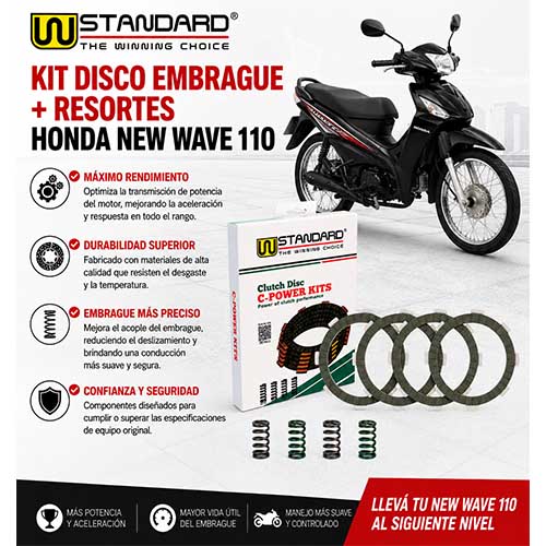 C-POWER (D.EMBR. RACING + RESORTES) H. NEW WAVE/WAVE110 STD